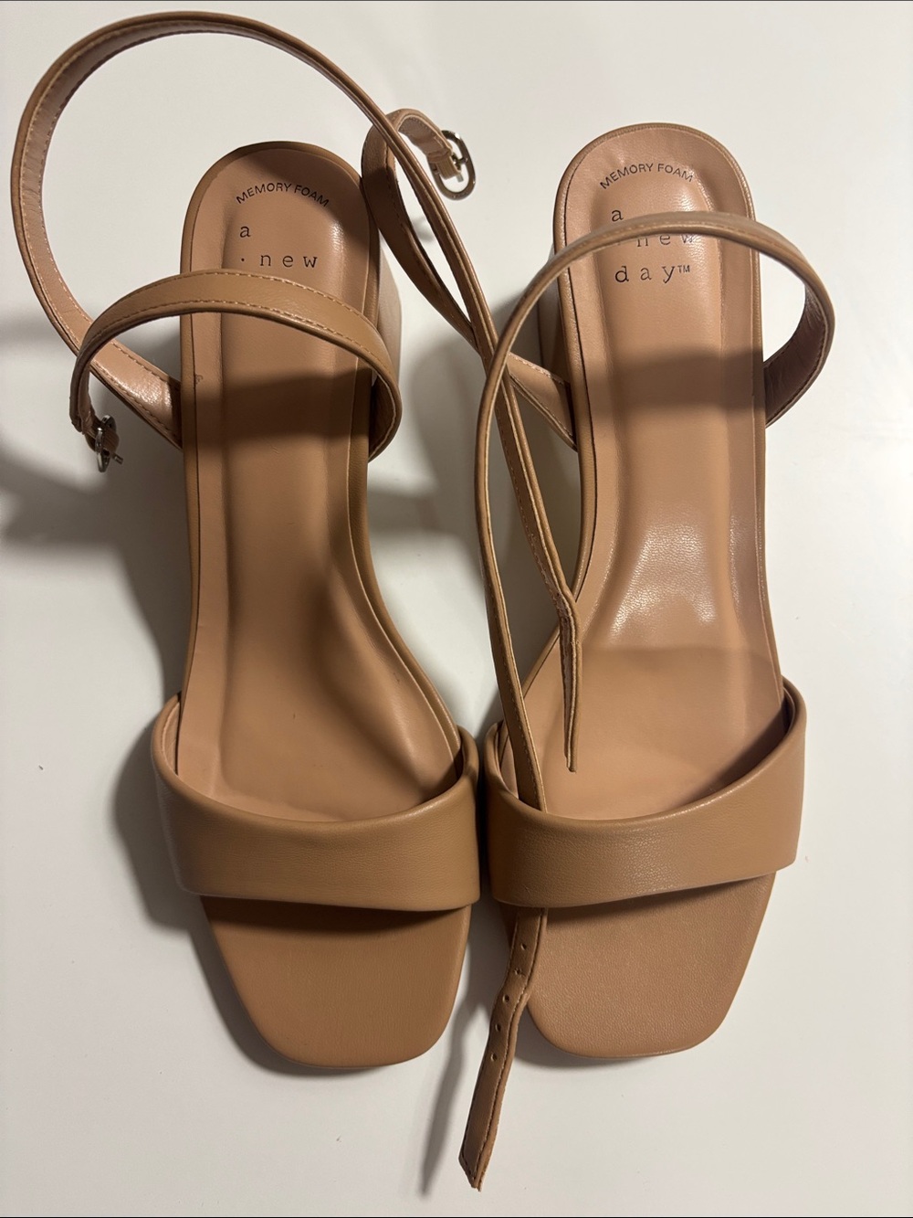 a new day Tan Strappy Block Heel Sandals